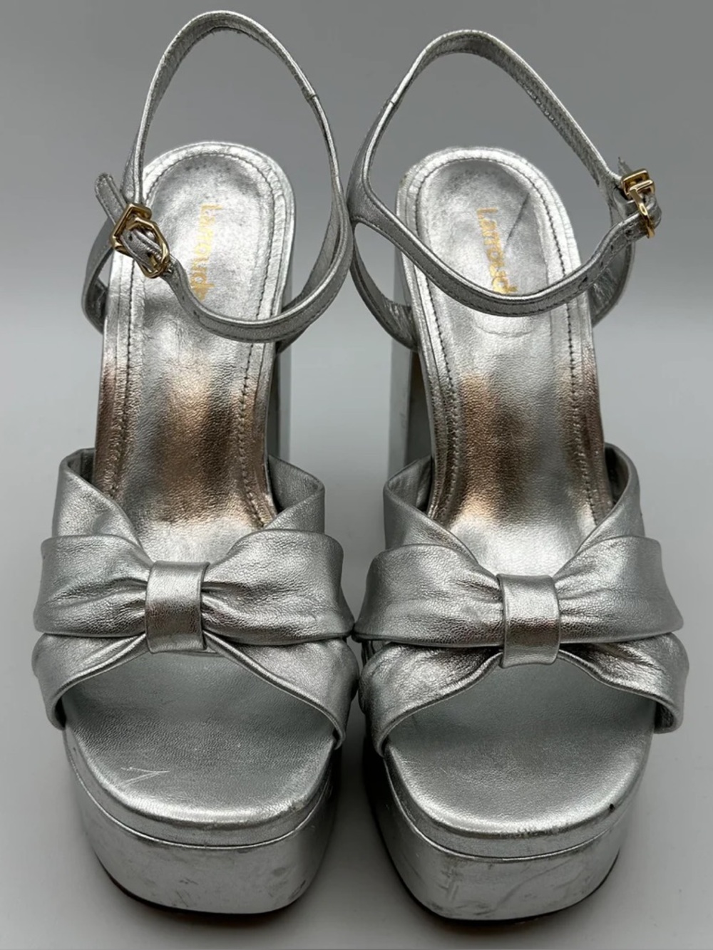 LARROUDE leather platforms silver 7